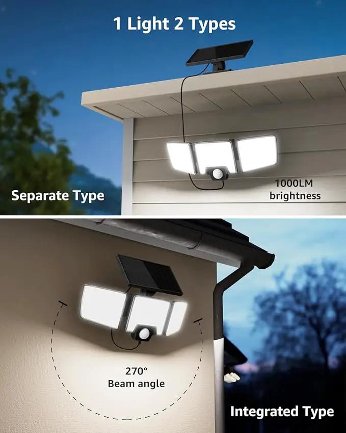 Lepro Solar Security Lights - Outdoor Motion Sensor, 2 in 1 Remote Control, IP65 Waterproof, 2 Light Modes, 3 Heads Solar Floodlight for Garden, Yard, Garage by GreenHaven Gardens
