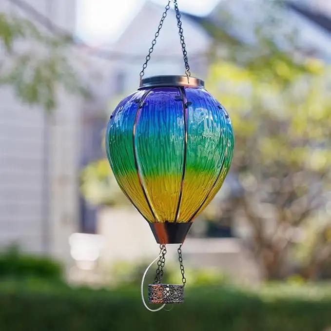 DREAMSOUL Large Hot Air Balloon Solar Lantern with Candle Holder, Hanging Solar Hot Air Balloon Lantern with Flame for Garden Yard Tree Decor by GreenHaven Gardens
