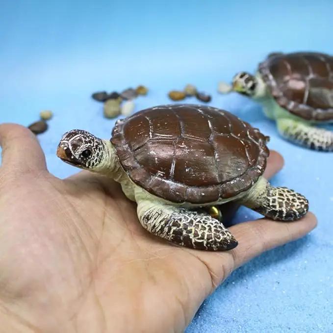 Small Turtle Figurine Sea Turtle Figurine Little Resin Turtle for Garden Decor Sea Turtle Figure Outdoor Outside Pond Ornaments Decorations Mini Statue Valentine's Day Gifts Brown by GreenHaven Gardens