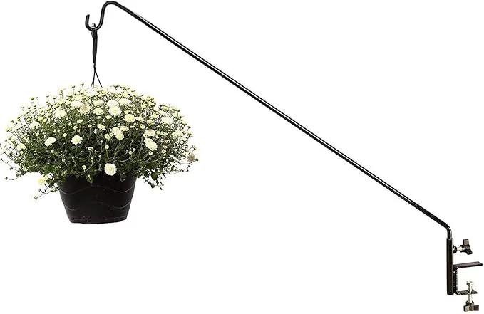 Ashman Deck Hook (1 Pack, 49-Inch Deck Hook), Double Forged Solid Metal Single Piece Rod, Ideal for Bird Feeders, Plant Hangers, Coconut Shell Hanging Baskets, and Lanterns. by GreenHaven Gardens