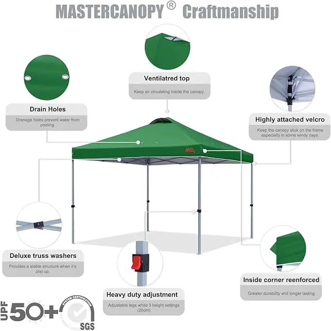 MASTERCANOPY Durable Pop-up Canopy Tent with Roller Bag (10x10, Forest Green) by GreenHaven Gardens