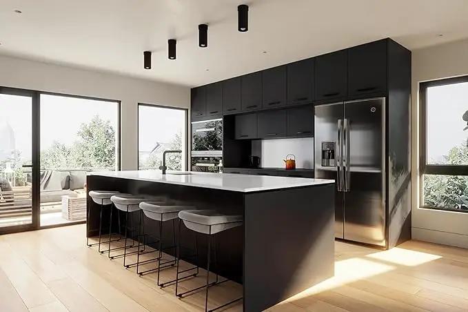 Dimoon 118''x23.6'' Black Skin Peel and Stick Wallpaper Contact Paper Modern Self Adhesive Wall Paper Removable Renter Friendly Textured Solid Color Cabinet Vinyl Roll (118''x23.6'',Black Skin) by GreenHaven Gardens