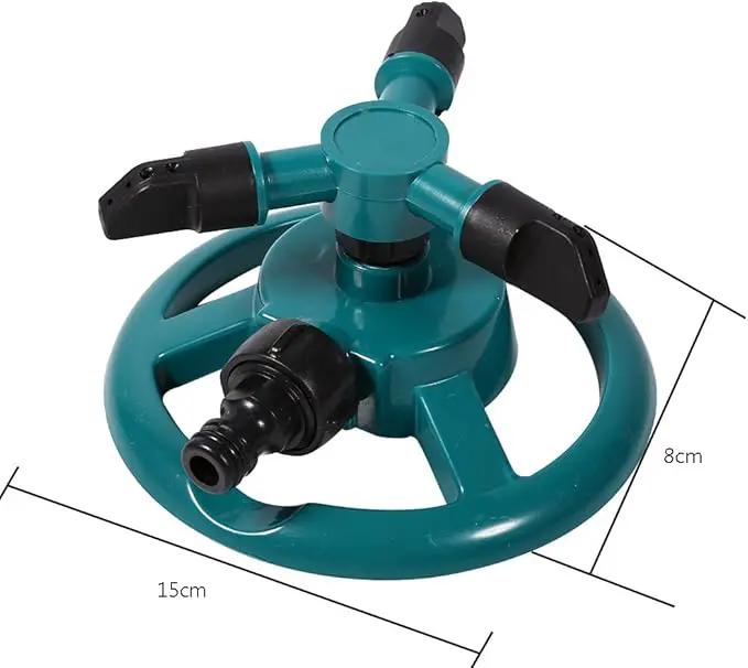 ViaGasaFamido Garden Sprinkler Automatic 360° Circle Rotating Watering Sprinkler Irrigation System Lawn Sprinkler with 3 Nozzle Pipe Hose for Yard Large Area by GreenHaven Gardens
