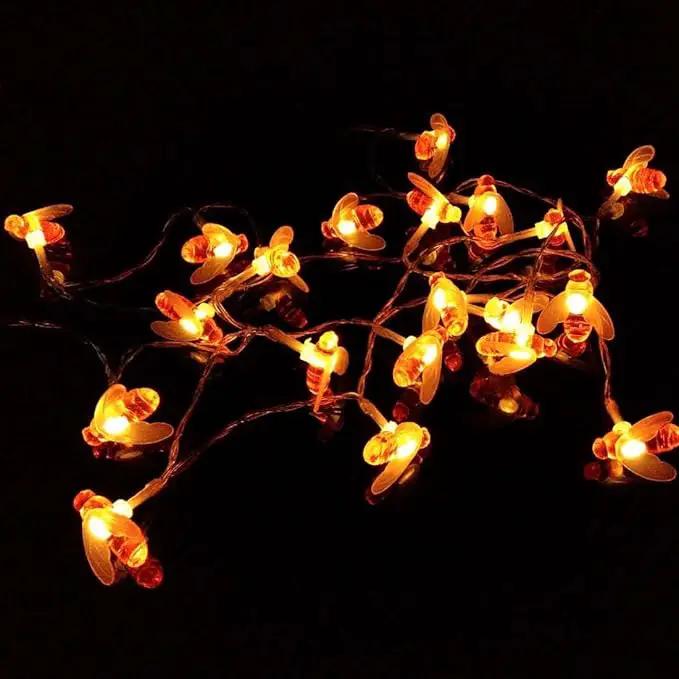 Plug-in Bee String Lights, 33Ft 100 Led Bee Shape Fairy Lights 8 Modes for Garden, Patio, Lawn Decoration (Warm White) by GreenHaven Gardens