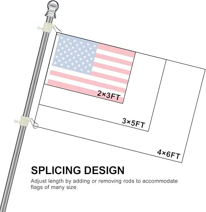 COCONUT Flag Pole, 5FT Flag Pole for House - Residential or Commercial Metal Flagpole for Garden Yard Porch Truck Boat (No Bracket) by GreenHaven Gardens