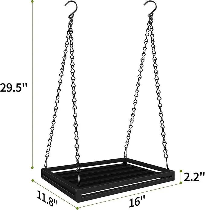 Hanging Planter for Indoor Outdoor Plants, 16'' Heavy Duty Metal Plant Hanger Indoor, Large Hanging Plant Holder Plant Shelf for Garden Home Ceiling Window Decor by GreenHaven Gardens