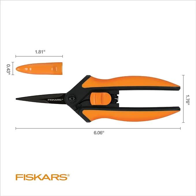 Fiskars Pruning Snips - 6" Garden Shears with Comfort Grip and Spring Action - Sharp and Precise Non-Stick Steel Blades - Quality Pruning Shears for Plants in Grow Tents and Hydroponics - 2 Pack by GreenHaven Gardens