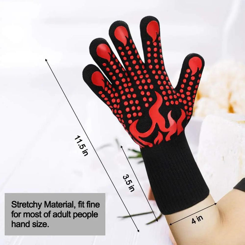 Comsmart BBQ Gloves, 1472 Degree F Heat Resistant Grilling Gloves Silicone Non-Slip Oven Gloves Long Kitchen Gloves for Barbecue, Cooking, Baking, Cutting by GreenHaven Gardens