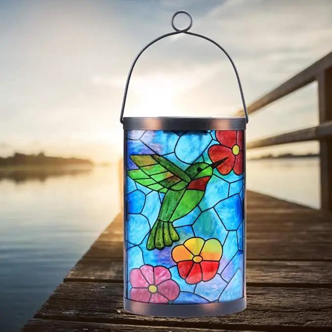 Hanging Solar Lantern Outdoor Decorative Waterproof LED Solar Hummingbird Lights Tabletop Lamp for Outdoor Patio Garden by GreenHaven Gardens