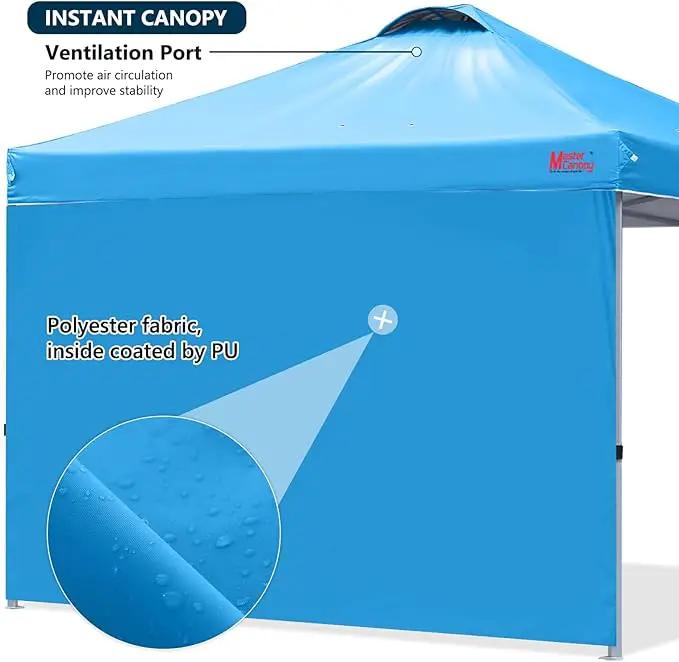 MASTERCANOPY Durable Pop-up Canopy Tent with 1 Sidewall (10'x10',Sky Blue) by GreenHaven Gardens
