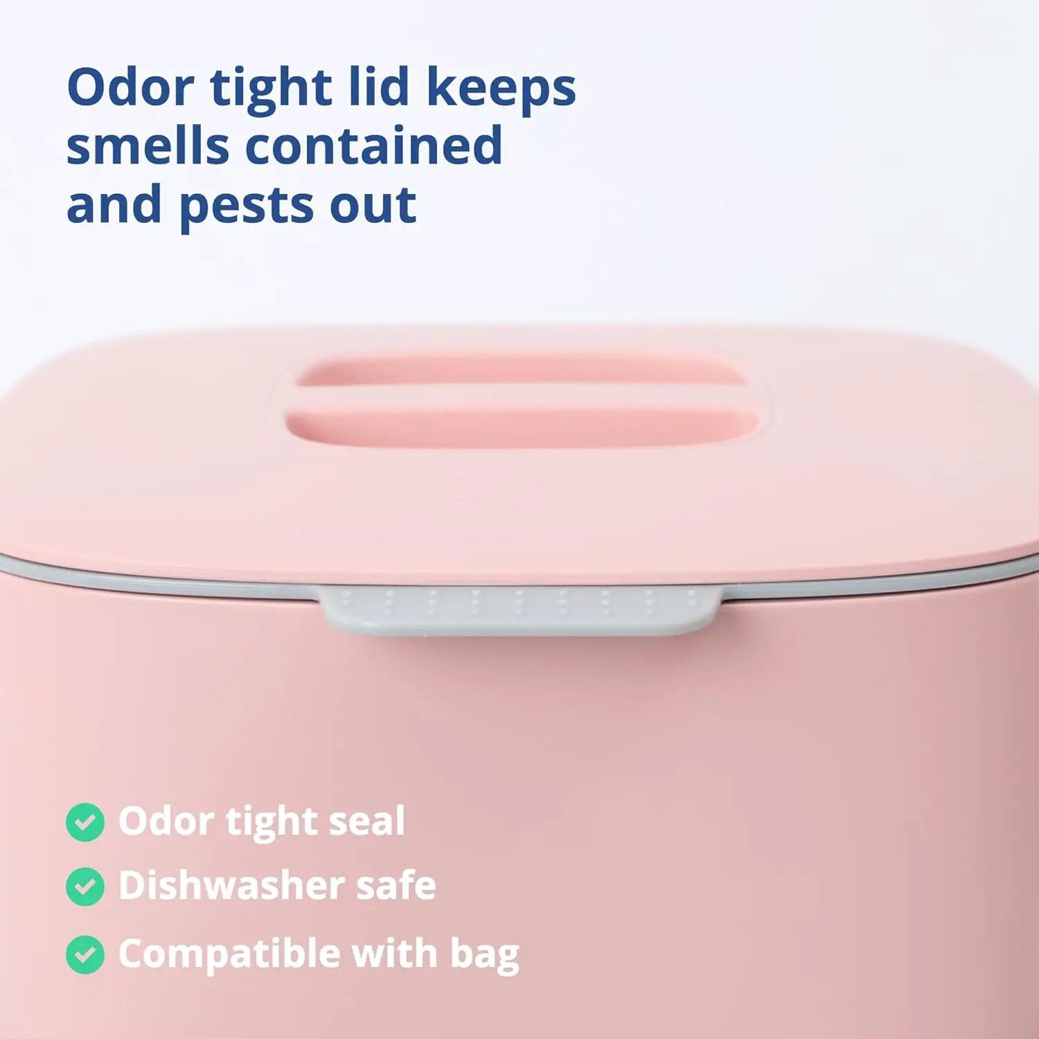 Blue Ginkgo Kitchen Compost Bin [2.6L / 0.69 GAL] – Filter-Free, Odor-Tight Countertop Food Waste Pail with Handle (Made in Korea, Pink) by GreenHaven Gardens