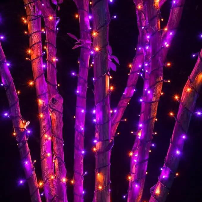 2 Pack 200 LED Solar Halloween Lights Outdoor Waterproof, Solar String Lights for Outside, Solar Tree Light with 8 Lighting Modes for Xmas Party Garden Yard Halloween Decorations (Orange and Purple) by GreenHaven Gardens