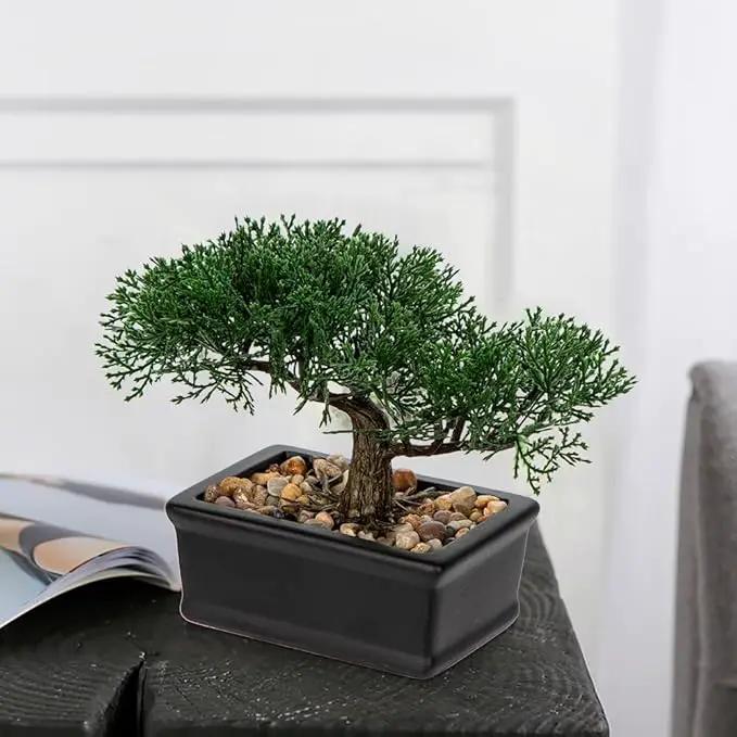 Artificial Bonsai Tree Juniper Faux Plants Indoor Fake Plants Decor with Ceramic Pots for Home Table Office Desk Bathroom Shelf Bedroom Living Room Farmhouse Decoration by GreenHaven Gardens