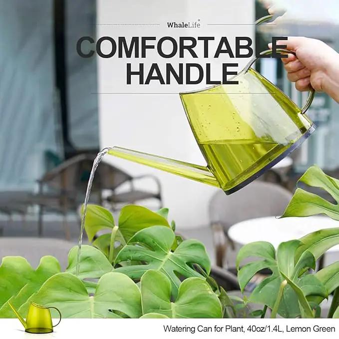 WhaleLife Indoor Watering Can for House Bonsai Plants (1.4L, Green Lemon) by GreenHaven Gardens