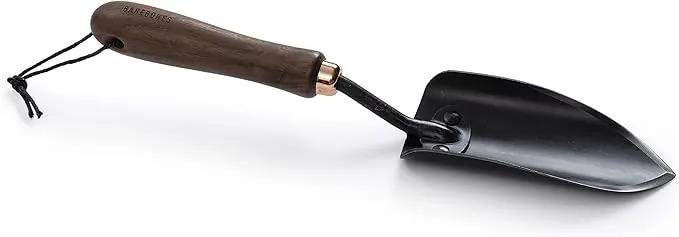 Barebones Spade Hand Trowel - Gardening Hand Tools - Stainless Steel Spade Shovel - Premium Quality Garden Spade - Japanese Garden Tool - Multipurpose Tool (Black/Walnut) by GreenHaven Gardens