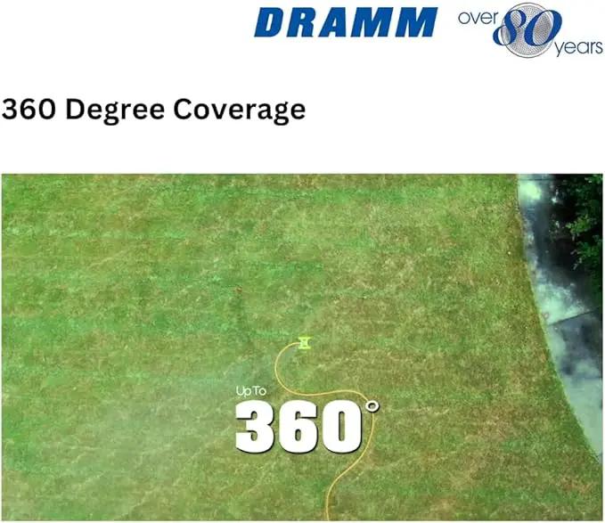 Dramm ColorStorm Gear Drive Sprinkler on Heavy Duty,Durable Metal Base, 4 Patterns, Ideal for Small, Medium & Large Areas with Pass Through Feature, Blue, 40 Foot Diameter by GreenHaven Gardens