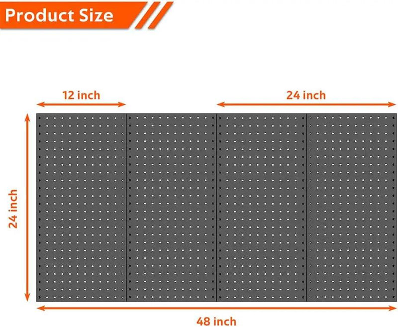 Ultrawall 4 Pcs Metal Pegboard Wall Panels, Peg Boards for Garage Tool Storage by GreenHaven Gardens