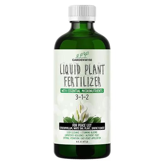 Peace Lily Fertilizer: 3-1-2 Liquid Fertilizer with Essential Micronutrients - The Ultimate Food for Spathiphyllum, Perfect for Indoor Plants (8 OZ) by GreenHaven Gardens