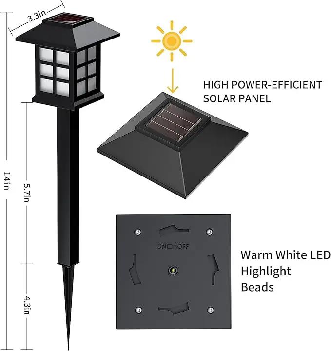 Solar Garden Outdoor Lights 12 Pack,Outdoor Landscape Lights Solar Waterproof Garden LED Lights for Pathway Patio Driveway Walkway Porch, Auto On/Off (Warm Light) by GreenHaven Gardens