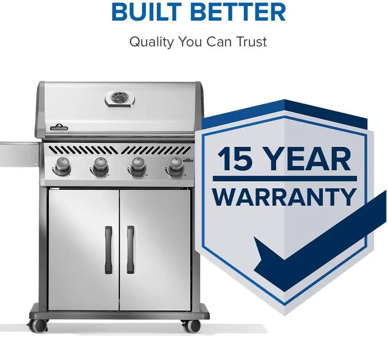 Napoleon Rogue 525 Natural Gas Grill, Stainless Steel, Durable 4-Burner Gas Grill by GreenHaven Gardens
