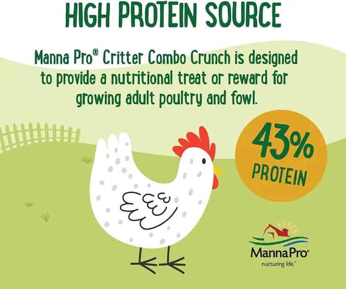 Manna Pro Farmhouse Favorites Critter Combo Crunch Bug Jug – Engaging Poultry Treat – Blend of Black Solider Fly Larvae, Mealworms & Shrimp – Great Source of Protein – Encourages Foraging – 25oz by GreenHaven Gardens
