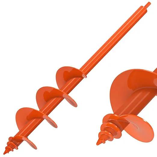 Auger Drill Bit for Planting 4 x 24'', Threaded Garden Auger Post Hole Digger, Spiral Drill Earth Dirt Soil Augers for Bulb, Tulip, Tree, Fence Post and Umbrella Holes, Fits in 3/8” Drill Chuck by GreenHaven Gardens