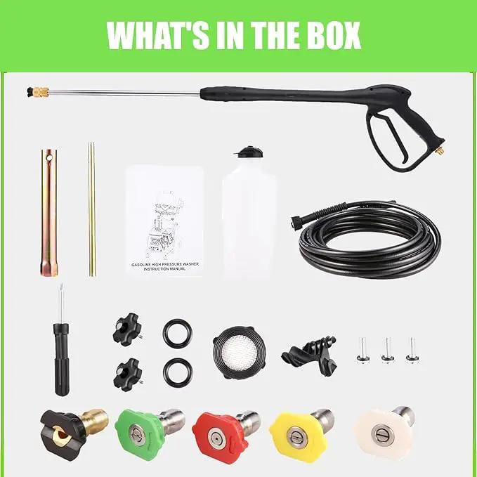 4200 PSI Gas Pressure Washer, 4.0 Max GPM 212CC 7HP Commercial Gas Power Washer, Spray Gun and Wand, 5 Nozzle Set, for Cars/Fences/Driveways/Homes/Patios/Furniture by GreenHaven Gardens