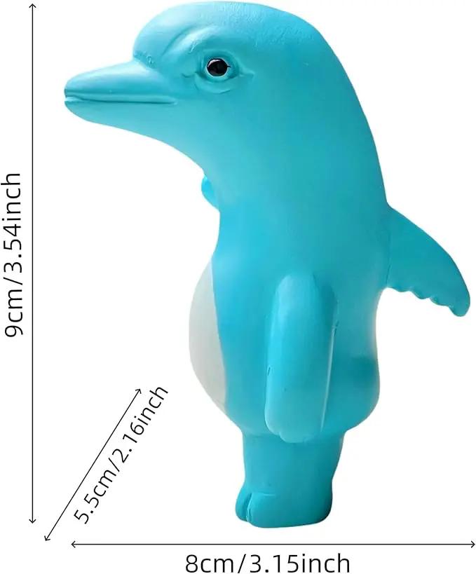 Jxueych Rebellious Dolphin Figurine, Standing 3.5 Inch Resin Garden Statue – The Cutest Blend of Cuteness and Rebellion! by GreenHaven Gardens