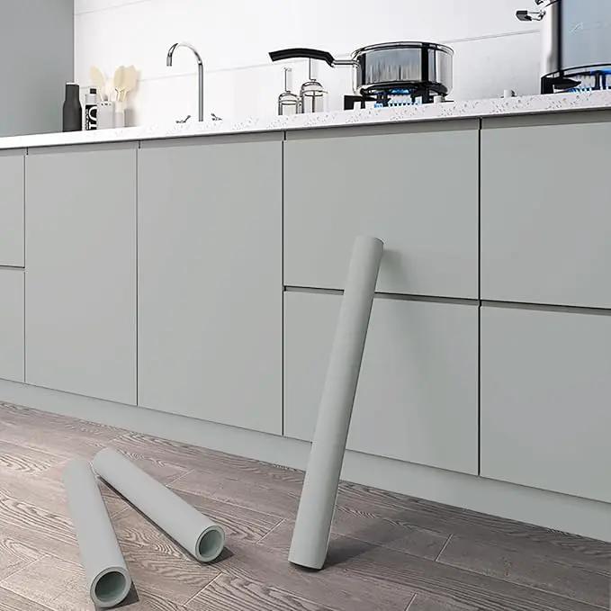 Dimoon 118''x15.7'' Grey Skin Peel and Stick Wallpaper Contact Paper Modern Self Adhesive Wall Paper Removable Renter Friendly Textured Solid Shelf Cabinet Vinyl Roll (118''x15.7'',Dark Grey Skin) by GreenHaven Gardens