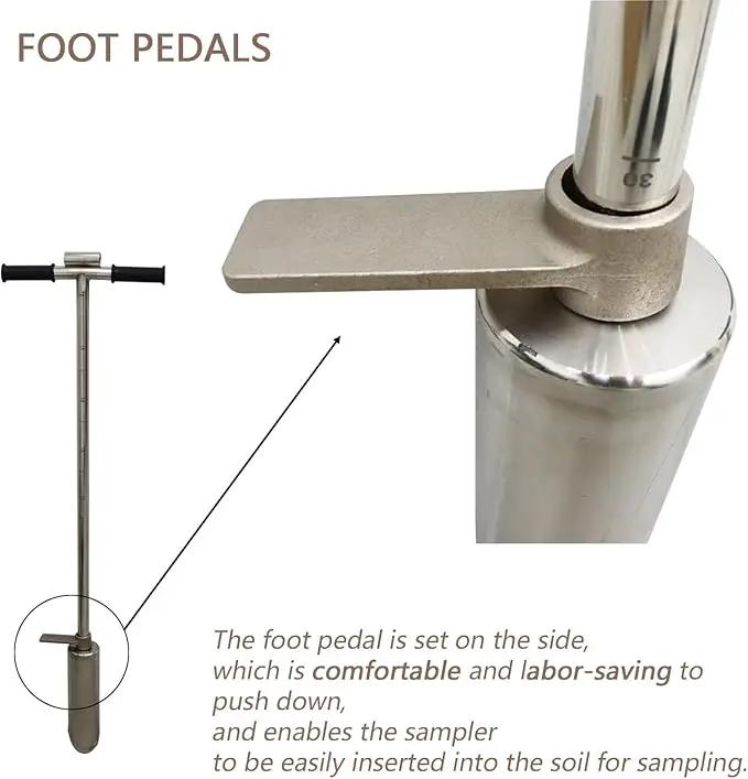 INTBUYING 40’’ Soil Sampler Probe Soil Test Probe with 9.8’’Sample Ejector and Foot Pedal T Rubber Handle Stainless Steel 2.7'' Dia for Soil Sampling Lawn Garden Farm by GreenHaven Gardens