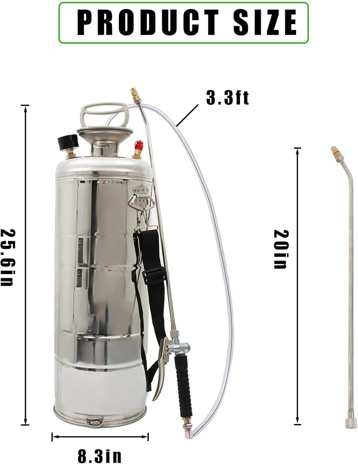 3.5 Gallon Stainless Steel Sprayer Hand Pump Sprayer with Pressure Gauge Safety Valve Adjustable Nozzle for Gardening Lawn and Cleaning by GreenHaven Gardens