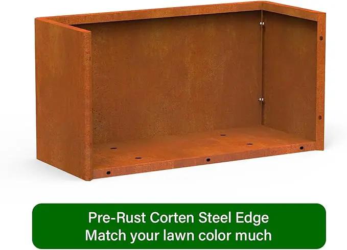 Co rten Steel Planter 36X15X15 inch Large Rectangular Planter Box Rustic Style Flower Box for Porch, Patio, Garden, Commercial Décor, Rusty by GreenHaven Gardens