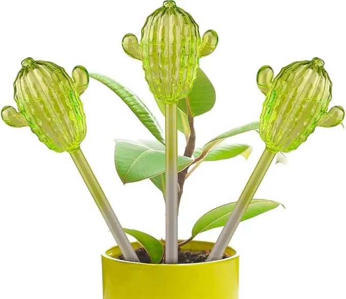 Adabocute Glass Plant Watering Globes, Cactus Self Watering Globes, Cacti Self Watering Planter Insert, Plant Watering Devices, Automatic Plant Waterer Indoor, Watering Bulbs, 3 Pack by GreenHaven Gardens