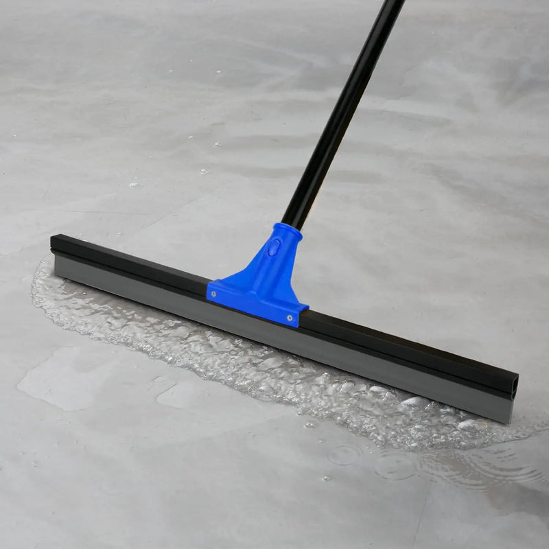 Floor Squeegee for Concrete and Tile Cleaning, 24'' Rubber Wiper Broom, Large Heavy Duty Water Scraper with 60'' Long Handle for Garage, Deck, Bathroom, Shower Glass, Window by GreenHaven Gardens