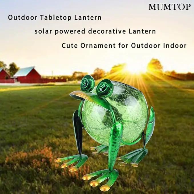 Solar Garden Lantern Waterproof LED Frog Solar Lights Outdoor Decorative Tabletop Lanterns Lamp for Yard Patio Table Decoration by GreenHaven Gardens