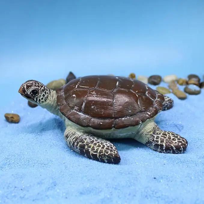 Small Turtle Figurine Sea Turtle Figurine Little Resin Turtle for Garden Decor Sea Turtle Figure Outdoor Outside Pond Ornaments Decorations Mini Statue Valentine's Day Gifts Brown by GreenHaven Gardens