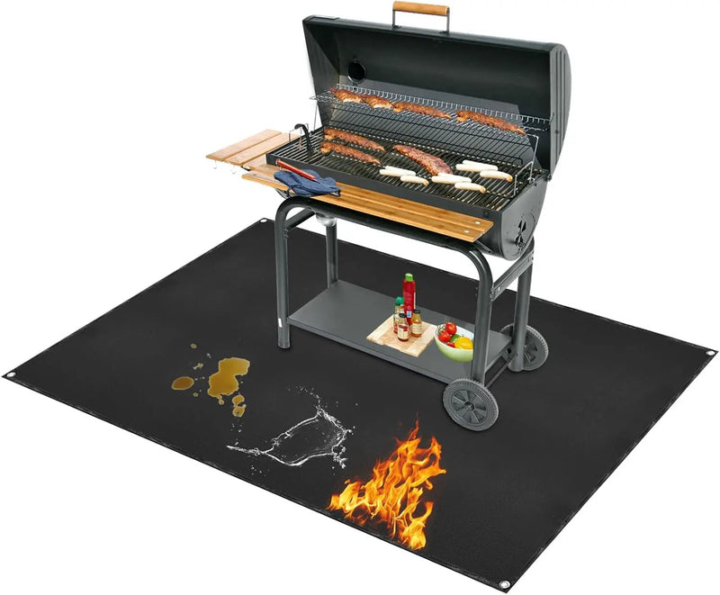 Under Grill Mat for Outdoor Grilling, 60 x 48 inches Double-Sided Fireproof Waterproof BBQ Protector for Deck and Patio Under Grill Mat for Outdoor BBQ by GreenHaven Gardens