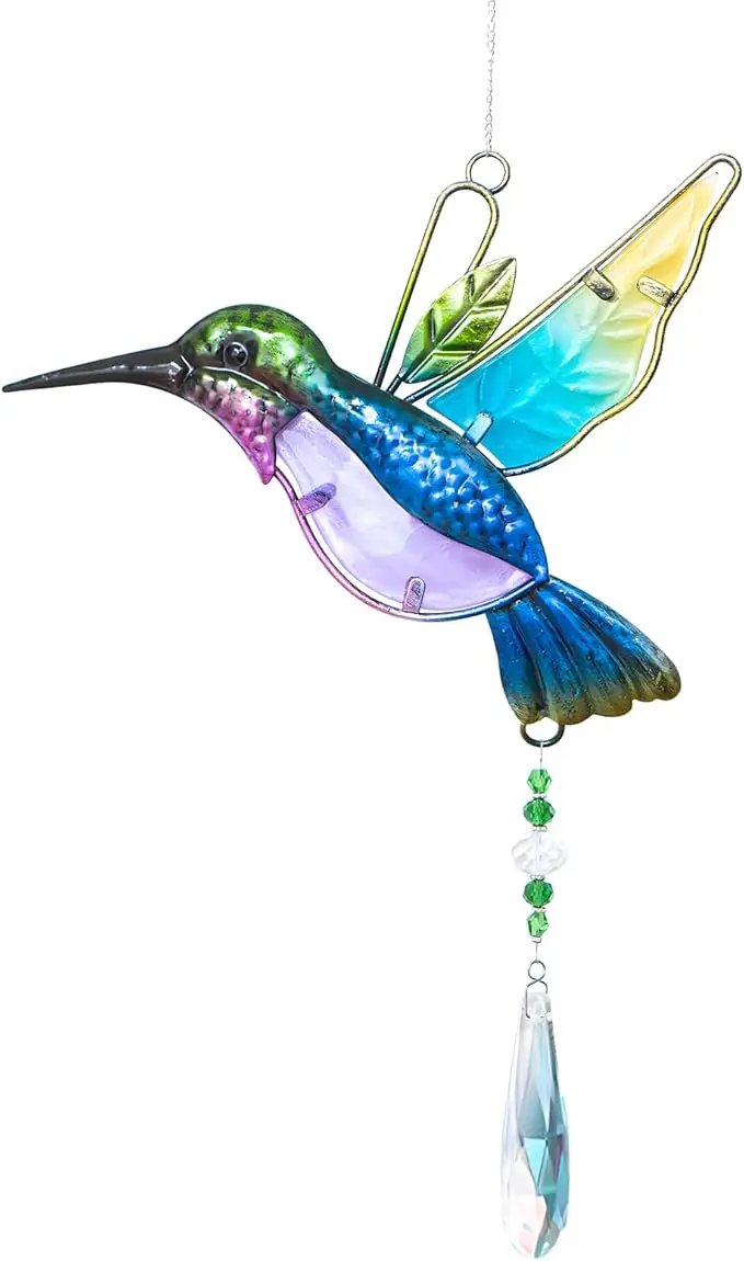 WEISIPU Crystal Suncatchers for Windows - Hummingbird Crystal Ball Prisms Hanging Crystals Ornament for Home Garden Office Wedding Christmas Decoration-Hummingbird by GreenHaven Gardens