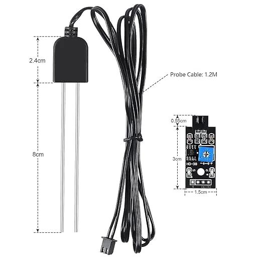 Alinan 2Sets Resistive Soil Moisture Sensor, Humidity Detector with Corrosion Resistant Probe, Digital Analog Signal Output for Garden Automatic Watering System by GreenHaven Gardens