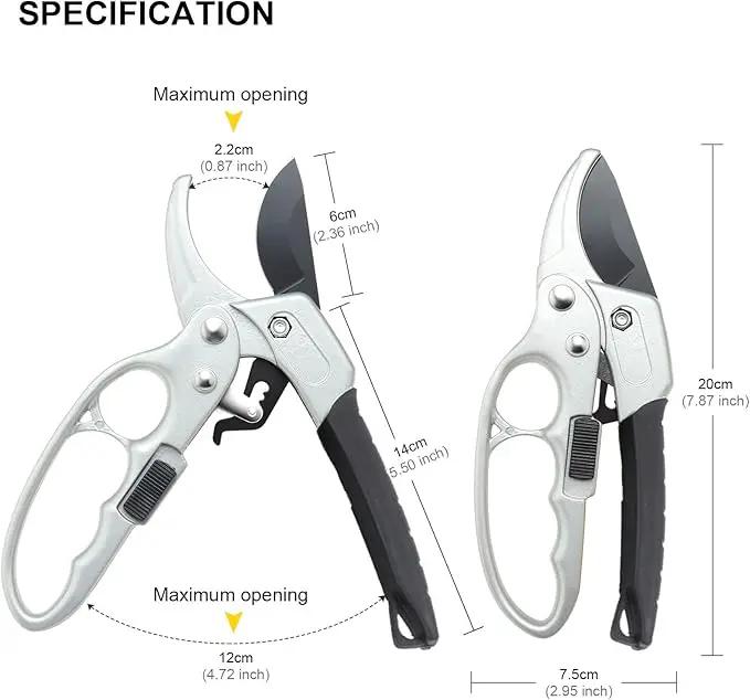 Ultra Sharp Germany Steel Pruning Shears - Cuts 3X Easier, Weak Hand Arthritis Snips, Rust-Resistant, Effortlessly 1-Inch Cut Capacity Garden Scissors, Ergonomic Handle (Black) by GreenHaven Gardens