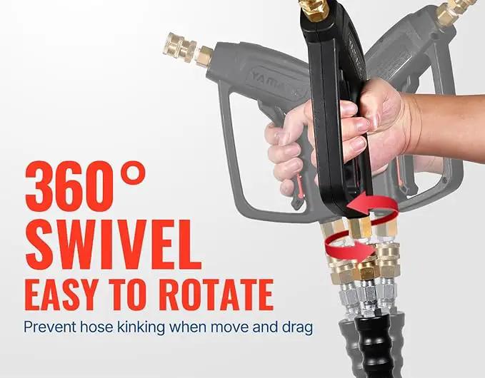 YAMATIC Pressure Washer Gun Wand with Swivel 3/8" Plug & M22 Coupler, Stainless Steel Extension Lance Replacement for Ryobi, Simpson, Craftsman Power Washer for Foam Cannon Car Wash, 4000 PSI by GreenHaven Gardens