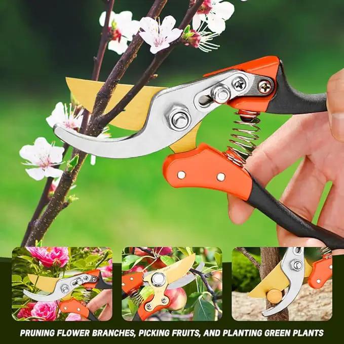 Garden Pruners, Heavy Duty Garden Clippers,Pruning Shears with Adjustable Thumb Lock,Hand Gardening Tools Pruners,Stainless Steel Sharp Gardening Scissors (MJ003) by GreenHaven Gardens