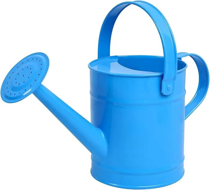 Finderomend Metal Watering Can 1.5L/51oz, Iron Art for Kids, Outdoor Plants Home Office Small Portable Indoor Watering Equipment (Blue) by GreenHaven Gardens
