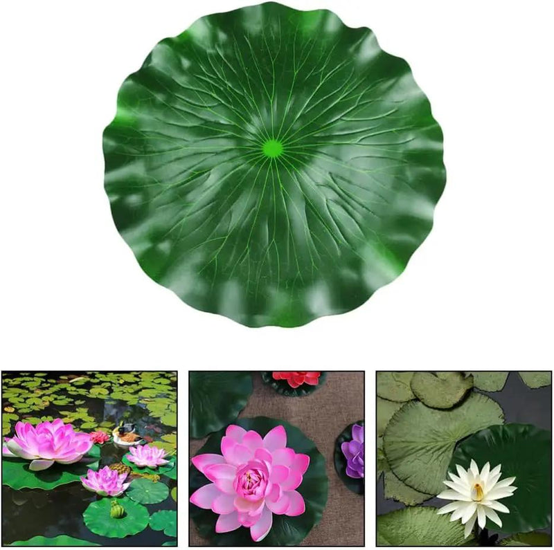 DOITOOL 3Pcs Artificial Floating Foam Lotus Leaves 23.6 Inch Large Artificial Water Lily Pads Ornaments for Patio Fish Pond Pool Aquarium Decor, Green by GreenHaven Gardens