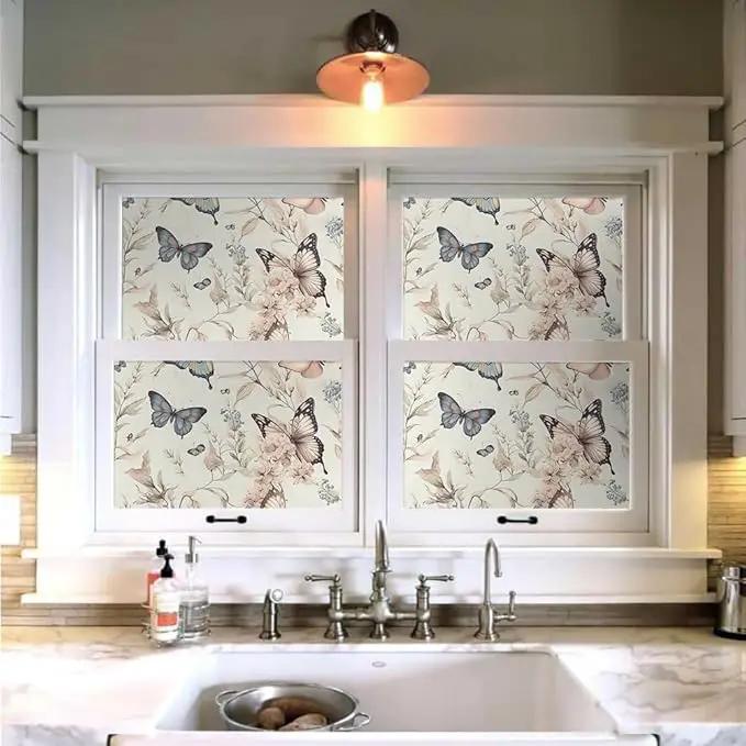 Wonderland Boho Butterfly Flowers Peel and Stick Wallpaper Self Adhesive Removable Easy Peel Off Stick on Wall Paper for Bedroom Cabinet Renter Friendly by GreenHaven Gardens