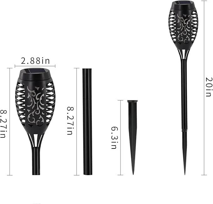 Purple Solar Lights Outdoor, 8 Pack Solar Flicker Flame Torch Lights Waterproof 12 LED Mini Tiki Torch Lights for Outside Landscape Garden Pathway Dusk to Dawn Auto On/Off by GreenHaven Gardens