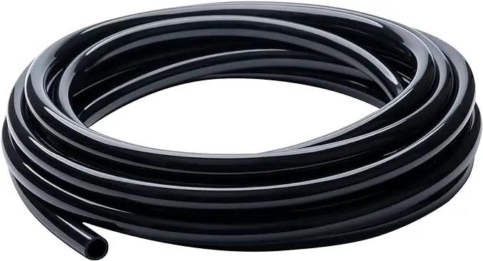 Black Vinyl Tubing 5/8” ID × 4/5” OD - 10 Feet PVC Flexible Plastic Tube Hybrid Hose, Transfer Water Air Oil for Pond Fountain Garden, Non-toxic and BPA free by GreenHaven Gardens