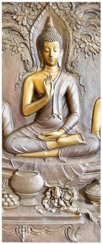 3D Door Stickers - Buddha Statue - Peel & Stick - Waterproof & Washable - Matt Finish - 35.4" x 78.7" - 2 Pieces - Wall & Door - Oriental Style - D-Buddha Statue by GreenHaven Gardens