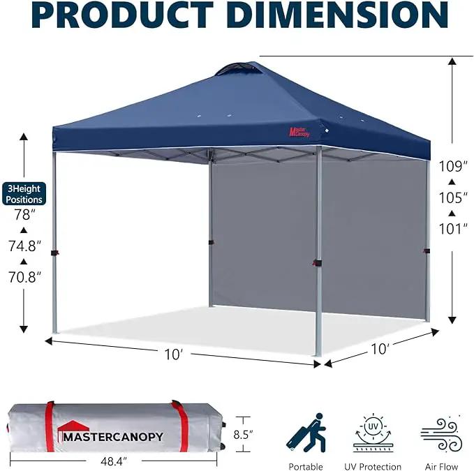 MASTERCANOPY Durable Pop-up Canopy Tent with 1 Sidewall (10'x10',Navy Blue) by GreenHaven Gardens