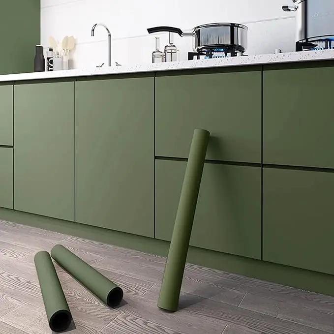 Dimoon 236''x15.7'' Green Skin Peel and Stick Wallpaper Contact Paper Modern Self Adhesive Wall Paper Removable Renter Friendly Textured Solid Color Vinyl Roll (236''x15.7'',Dark Green Skin) by GreenHaven Gardens